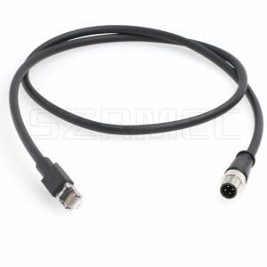 Wholesale Industrial Cat5e Shielded Flexible Ethernet Cable M12 4 Pin D Coded Male to RJ45 Male from china suppliers