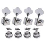 Set Of 4 Pcs Silver Open Gear Acoustic Guitar Tuning Pegs Replacement