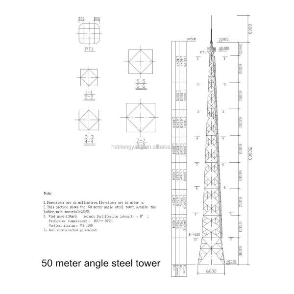 10m 20m 25m 35m 40m 45m 55m 60m 65m 70m 75m hot dip galvanized steel telecom antenna galvanized television lattice antenna tower