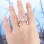 White Gold Plated Emerald Cut Blue Moonstone Engagement Rings Sterling Silver