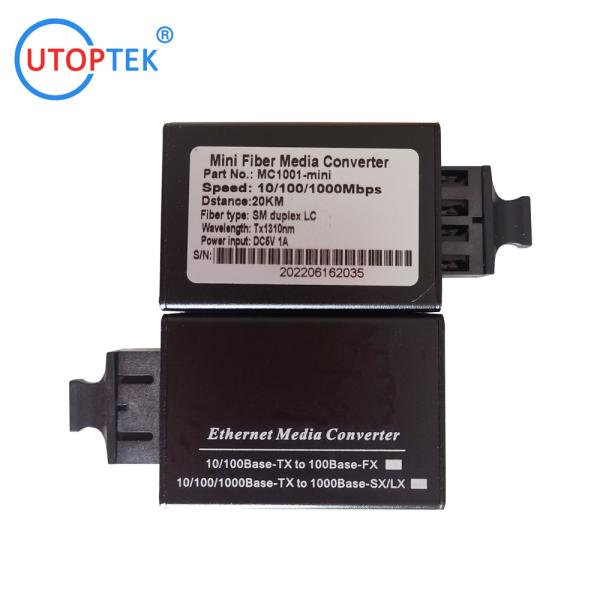 Mini 10/100/1000m Fiber Optic Sc Media Converter gigabit mini fiber media