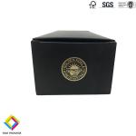Customizable Corrugated wine packaging boxes Rigid cardboard logo gold foiled