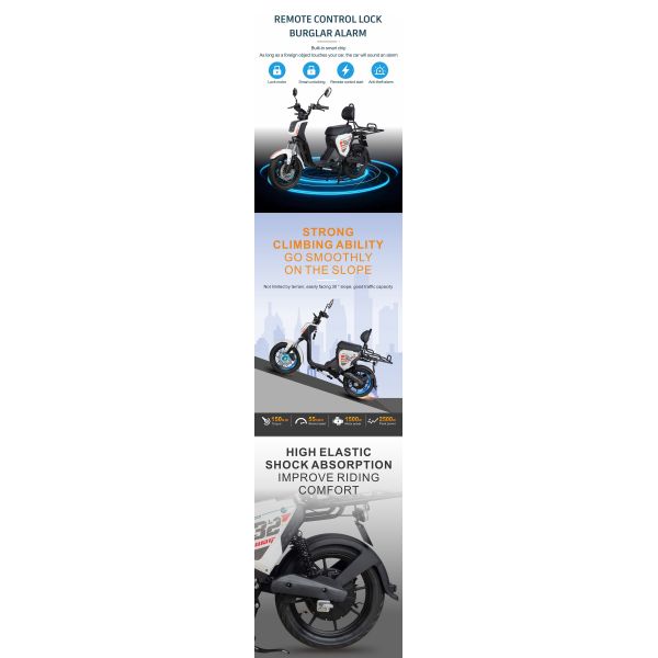 1200W Battery Operated Electric Moped Bicycle Ebike Motorcycle OEM ODM