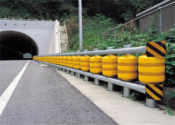 Road Safety Highway Roller Barrier System Highway Guardrail / Safety Rolling
