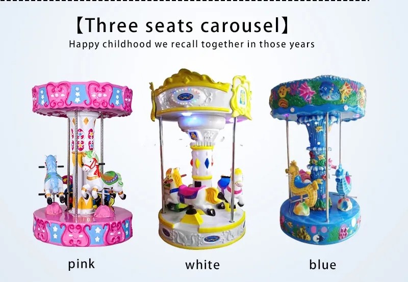 ODM Coin Operated Carousel Ride Amusement Park Horse Carousel Kiddie Ride