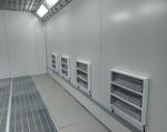 Anti Flame Spray Vehicle Paint Booth With 4kw 5.5KW Centrifugal Fan 3 fold doors