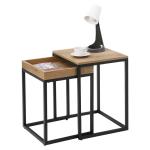 Honey Brown Nesting Coffee Tables, Nesting Tables For Sale, Industrial Coffee