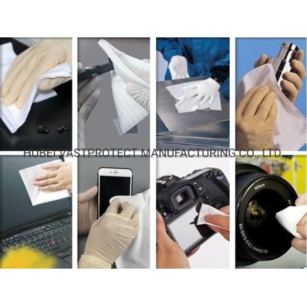 Antistatic Lint Free 100% Polyester Cleanroom Wipers for LCD PCB and Performance