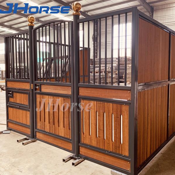 Customized Miniature Horse Stalls Brass Horse Stall Finial Balls Portable With