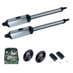 Aluminum 600kg Solar Dual Swing Gate Opener Kit IP55 Garden Farm
