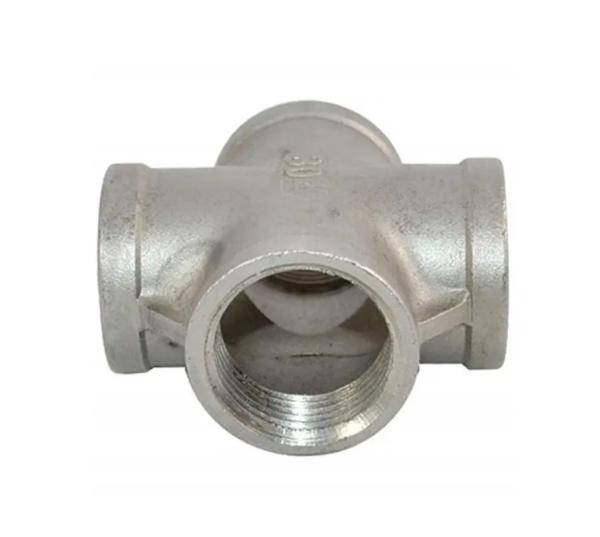 Stainless Steel 4 Four Way Equal Male And Female Threaded Reducing Tee Pipe