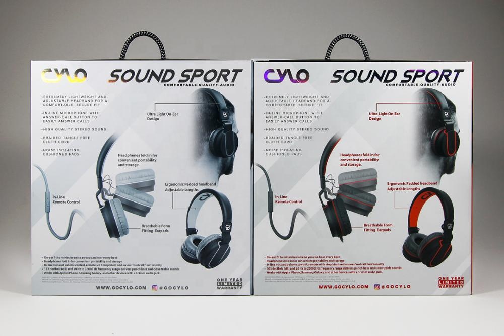 Recycle Paper Cardboard Headphone Earphone Packaging Box ODM