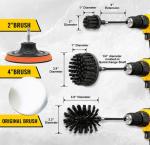 Extended Long Attachment Drill Scrubber Brush 6 Pack Black