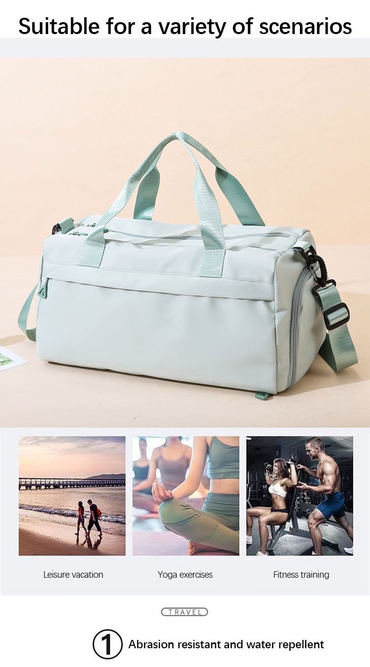 Customized Waterproof Fitness Tote Bag With Wet Pocket And Shoe Compartment