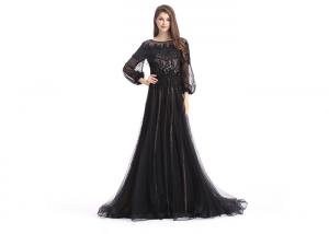 China Evening Cocktail Evening Dresses , Womens Black Evening Dresses With Built - In Bra on sale
