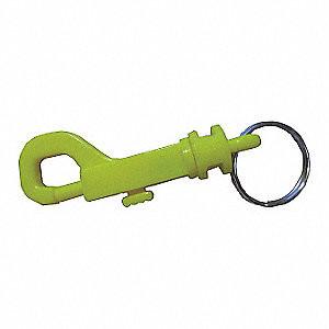 China Personalized Plastic Key Holder Key Clip 2-5/8 In Bolt Snap Split Key Ring Yellow Color on sale