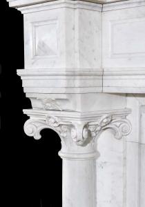 China Decoration Columns Carved Fireplace Marble Surround Replacement 160x120mm on sale