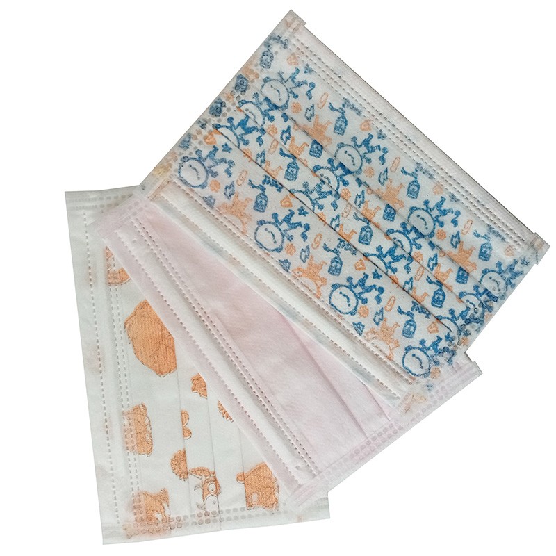 Anti Germs Printed Disposable Face Mask Single Use For Laboratory / Cleanroom