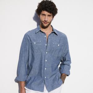 Wholesale Long Sleeve Chambray 100 Cotton Slim Fit Shirts Breathable For Four Seasons from china suppliers