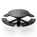 1219mm *760mm Round Metal Table And Bench Set