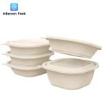 Ovenable Paper Food Tray With Lid 540ml Sugarcane Bagasse Matrial