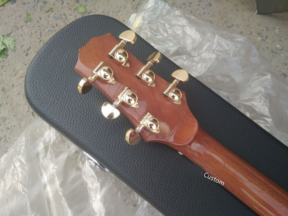 Handmade guitar AAAA all solid wood customize cocobolo guitar single cut design acoustic electric guitar