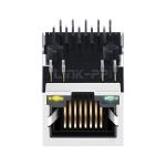LPJG4933HENL 100/1000 Base-T Tab Down Green/Yellow Led Single Port Cat5e RJ45