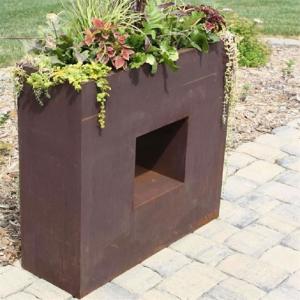 Wholesale OEM Shopping Center Corten Steel Rectangular Planter With LED Lighting from china suppliers