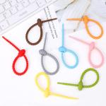 Custom Length Reusable Long Silicone Rubber Food Bag Twist Zip Tie Organizer