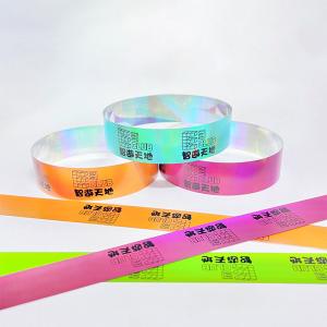 Wholesale Adjustable Glitter Tyvek Wristbands , Eco Friendly Custom Glitter Wristbands from china suppliers