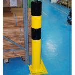 1.2m Yellow Steel Pipe Safety Bollard Black Bull XL Warehouse Bollards