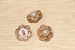 Rose Gold Personalised Buttons For Clothes 28L Ecofriendly Floral Patterned
