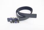 Adjustable Size Womens Dressy Rhinestone Belts 2.9cm Width With Blue Reshineston