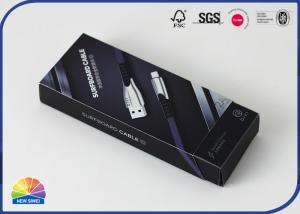 Wholesale Drawer Folding Sliding Paper Box USB Cable Packaging With Plastic Tray from china suppliers