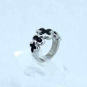 Wholesale FAshion 316L Stainless Steel Flower Ring With Black Enamel LRX094 from china suppliers