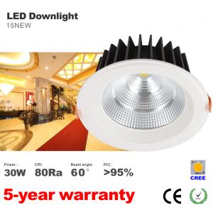 Wholesale Dimmable Anti-dazzle 30W Recessed LED Downlight 170mm hole CREE COB LED Light CE Rohs from china suppliers