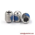 ASME B18.3, DIN 913 Stainless Steel Socket Set screws with Flat Point, Nylok