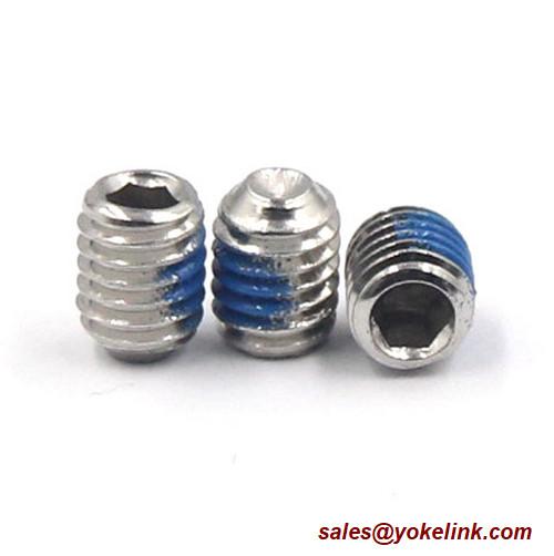ASME B18.3, DIN 913 Stainless Steel Socket Set screws with Flat Point, Nylok