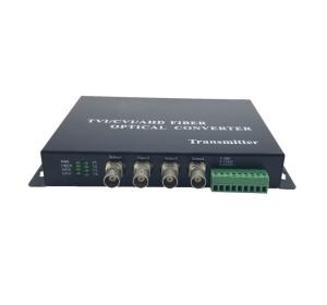 Wholesale 4 Channel CVI TVI AHD Fiber Media Converters with RS485 Data , 50/125u multimode fiber converter from china suppliers