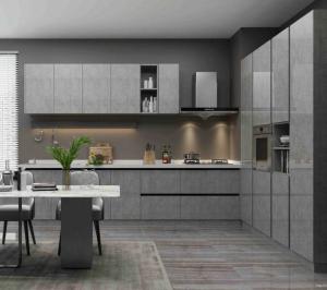 Wholesale Modern Modular Kitchen cabinet in plywood with melamine finish with nuomi basket from china suppliers