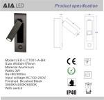 Contemporary flexible bed reading light hotel bedside wall light bedside wall