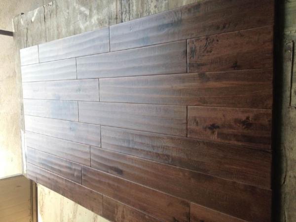 rustic Solid Birch Hardwood Flooring., stained and matt finishing, handscraped