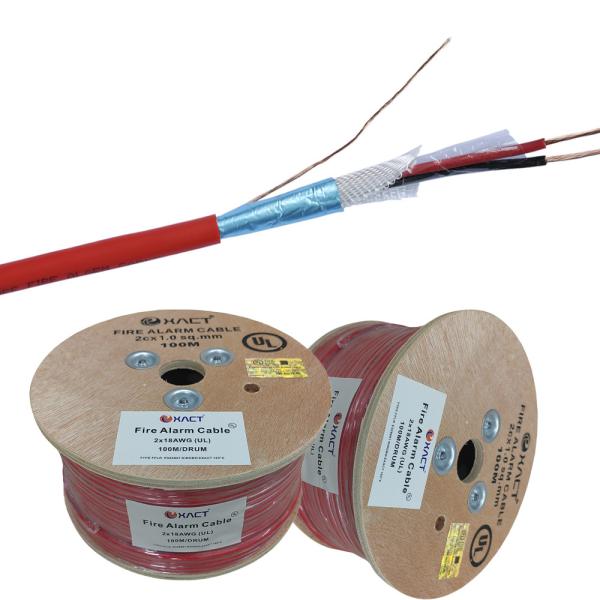 2C 1.0mm2 Solid Copper Conductor Red PVC Twisted Pair Fire Alarm Cable for