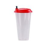 Wholesale Heart shape 500ml PP transparent disposable milk tea boba tea plastic