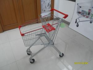 Anti Theft Small Supermarket Shopping Carts 60L With Safe Baby Seat
