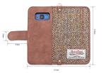 Brown Harris Tweed Phone Case 5.8 Inch Leather Wallet Case For Samsung S8