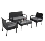 4 Or 6 Pieces Rattan Furniture Sets Outdoor Table And Chair ottoman stool Set