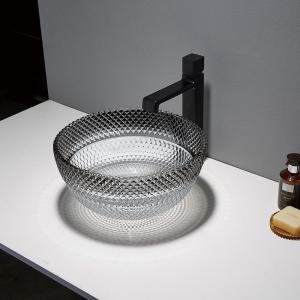 Wholesale Round Countertop Vanity Sinks Vessel Bathroom Gradient Black Modern 160mm from china suppliers