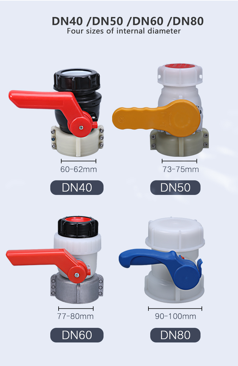 UMETASS DN50 HDPE IBC Tank Ball Valve With Quick Disconnect Outlet for Performance