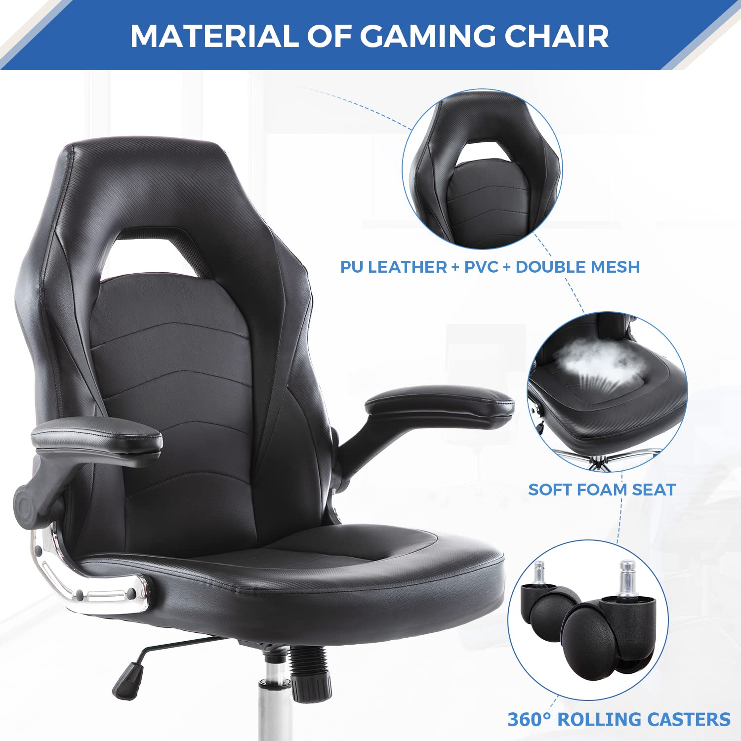 Swivel Style Customized Color Ergonomic Gaming Chair with Lumbar Support from ALINUNU